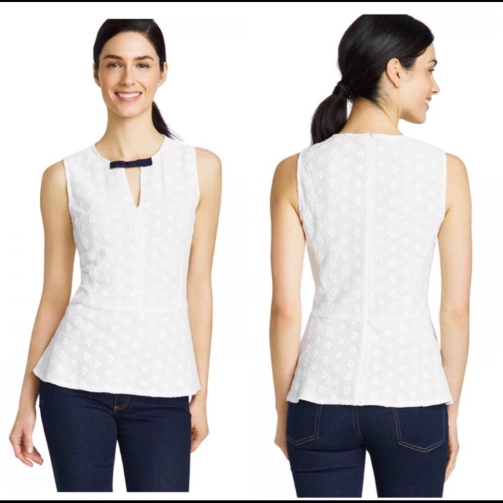 Draper James White Peplum Top